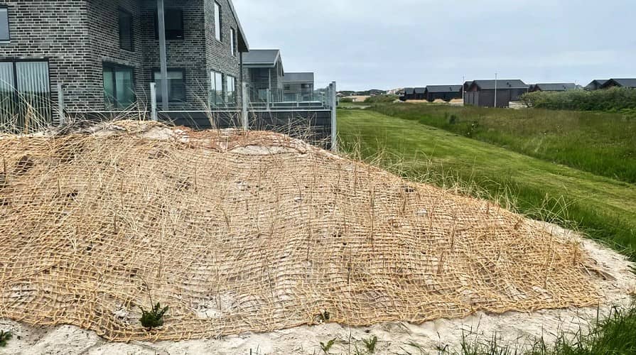 Kokosová síť jako ochrana proti větru