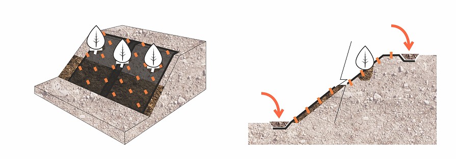 Kotvení kokosových a dalších georohoží